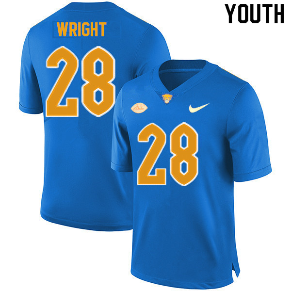 Youth #28 Kyi Wright Pitt Panthers College Football Jerseys Sale-New Royal